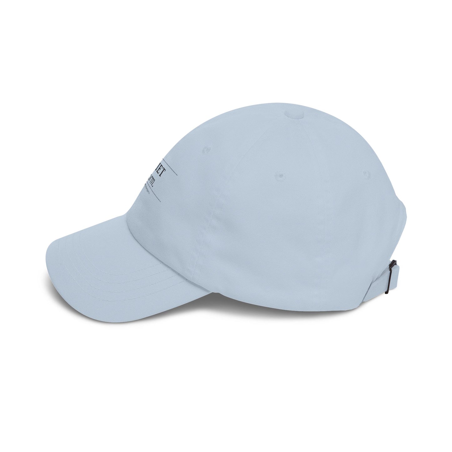 Quiet Storm Dad Cap – Minimalist White Baseball Hat with Subtle 'QUIET Storm.' Text