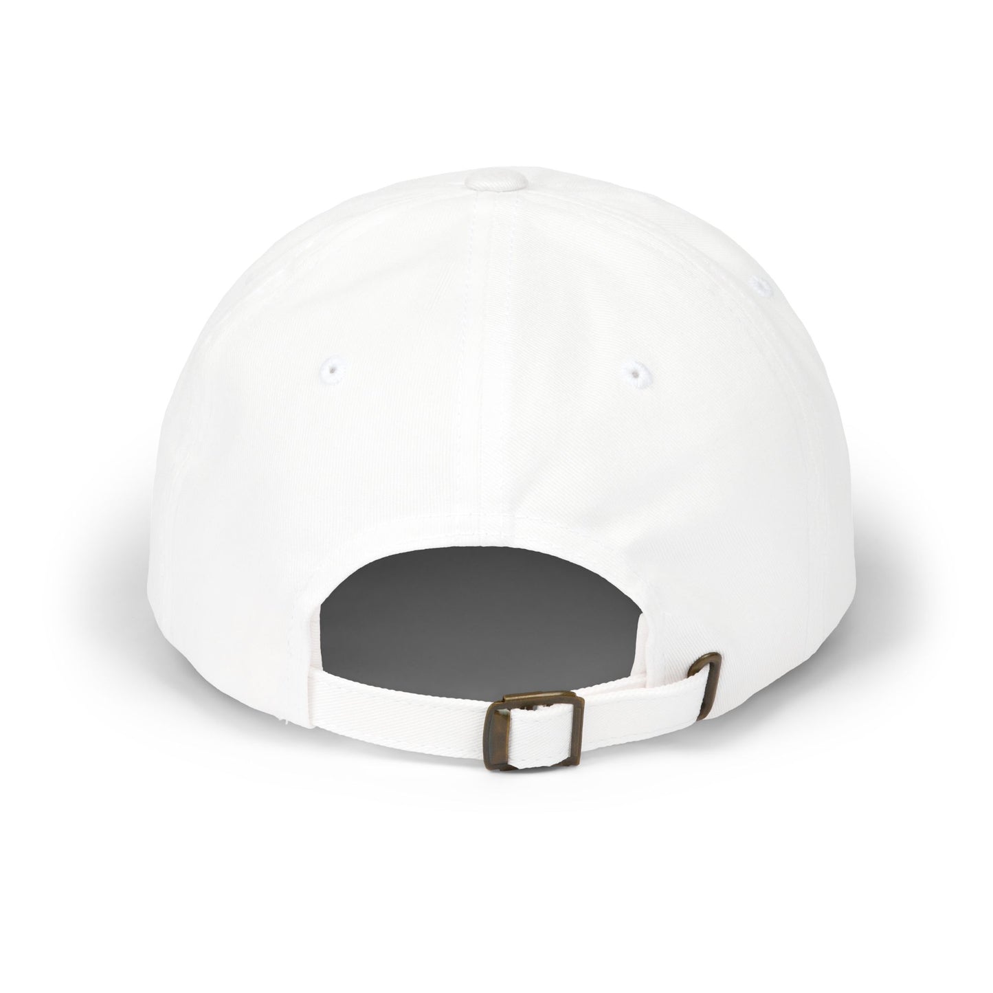 Quiet Storm Dad Cap – Minimalist White Baseball Hat with Subtle 'QUIET Storm.' Text