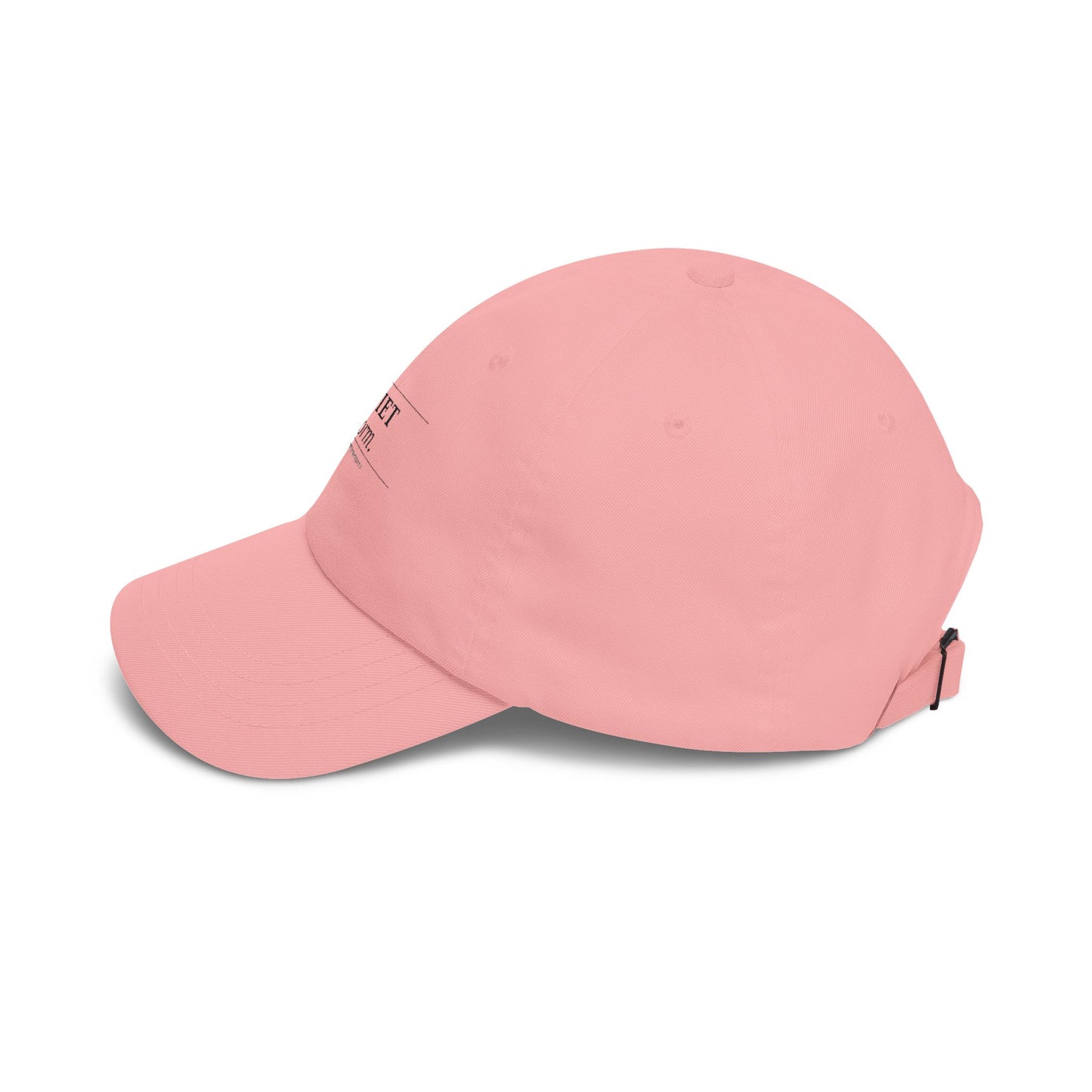 Quiet Storm Dad Cap – Minimalist White Baseball Hat with Subtle 'QUIET Storm.' Text